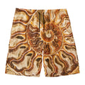Ammonite Fossil Print Men's Swim Trunks