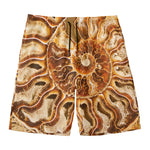 Ammonite Fossil Print Men's Swim Trunks