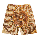 Ammonite Fossil Print Men's Swim Trunks