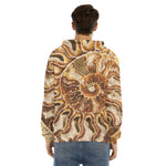 Ammonite Fossil Print Men's Velvet Pullover Hoodie