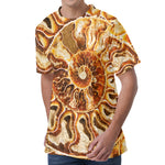 Ammonite Fossil Print Men's Velvet T-Shirt
