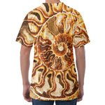 Ammonite Fossil Print Men's Velvet T-Shirt