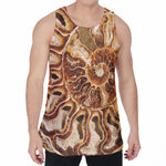 Ammonite Fossil Print Men's Velvet Tank Top