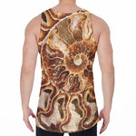 Ammonite Fossil Print Men's Velvet Tank Top
