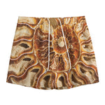 Ammonite Fossil Print Mesh Shorts