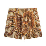 Ammonite Fossil Print Mesh Shorts