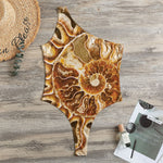 Ammonite Fossil Print One Shoulder Bodysuit