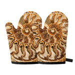 Ammonite Fossil Print Oven Mitts