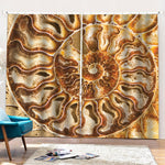 Ammonite Fossil Print Pencil Pleat Curtains