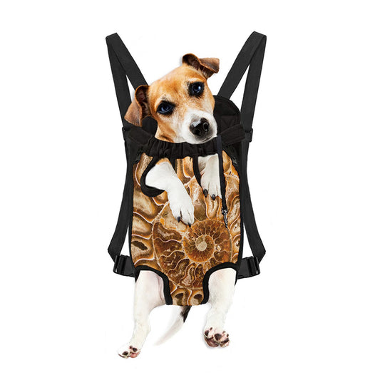 Ammonite Fossil Print Pet Carrier Backpack