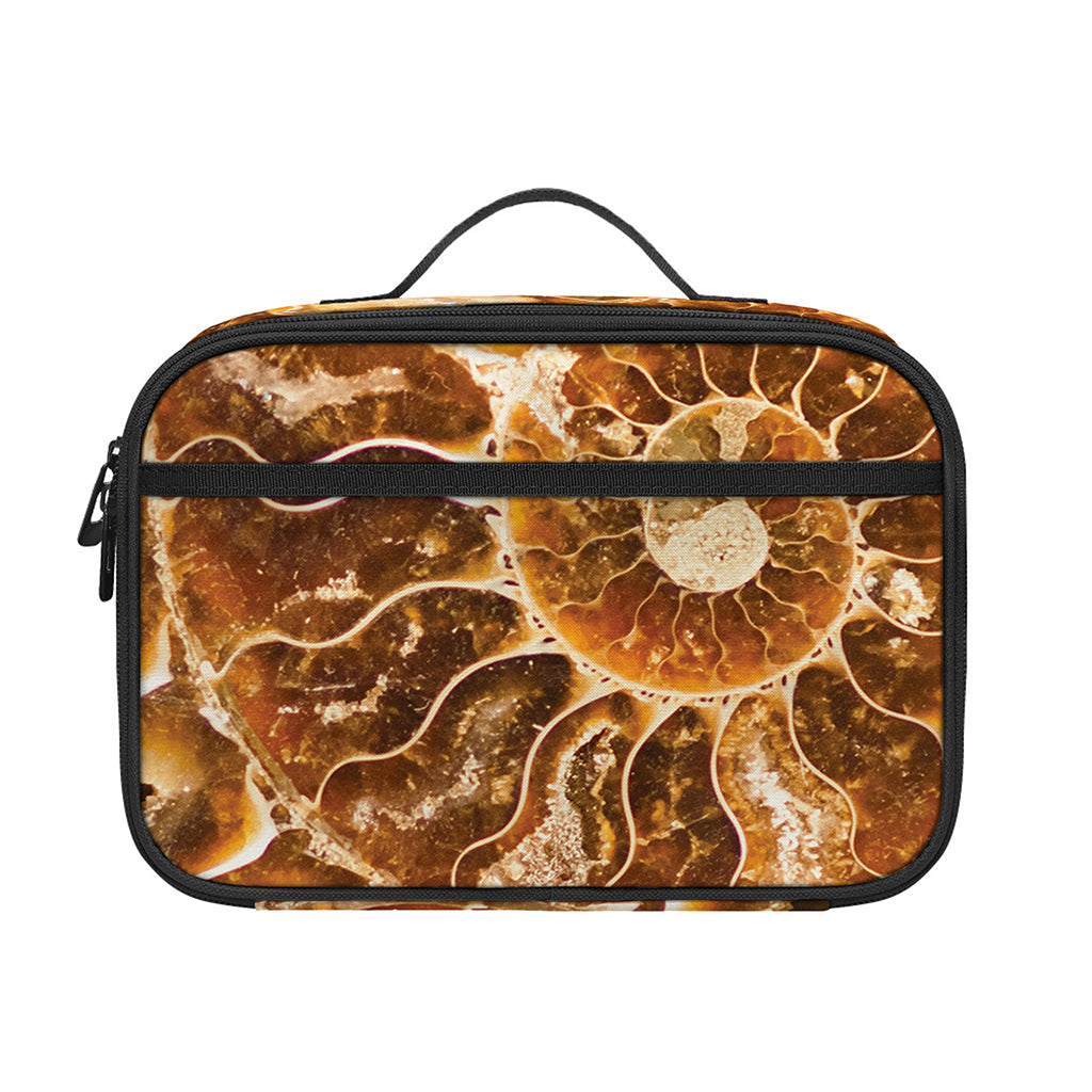 Ammonite Fossil Print Portable Lunch Bag