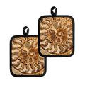 Ammonite Fossil Print Pot Holders