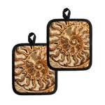 Ammonite Fossil Print Pot Holders