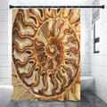 Ammonite Fossil Print Premium Shower Curtain