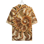 Ammonite Fossil Print Rayon Hawaiian Shirt