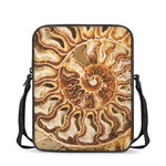 Ammonite Fossil Print Rectangular Crossbody Bag
