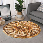 Ammonite Fossil Print Round Rug