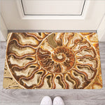 Ammonite Fossil Print Rubber Doormat