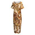 Ammonite Fossil Print Short Sleeve Long Nightdress