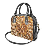 Ammonite Fossil Print Shoulder Handbag