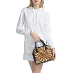 Ammonite Fossil Print Shoulder Handbag