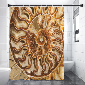 Ammonite Fossil Print Shower Curtain