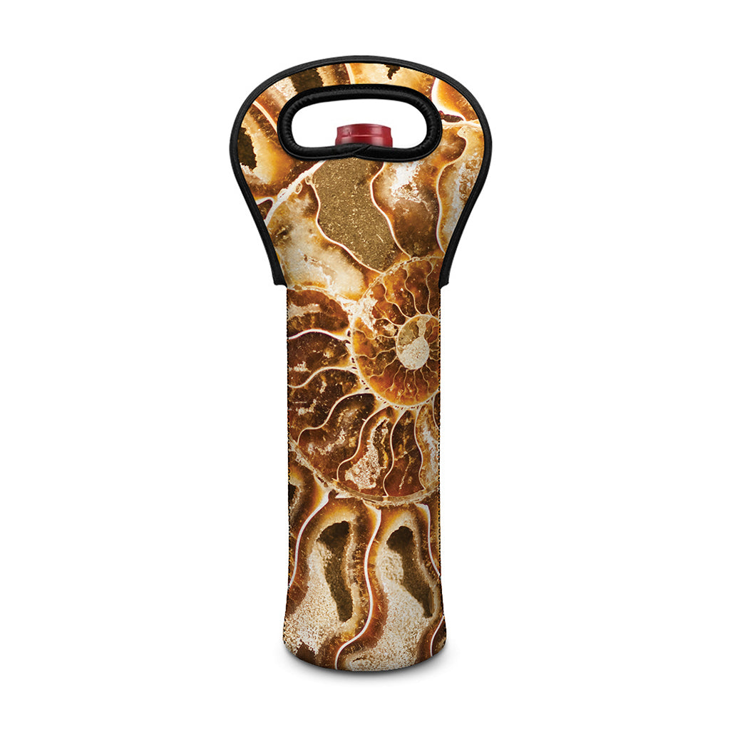 Ammonite Fossil Print Single Neoprene Wine Tote