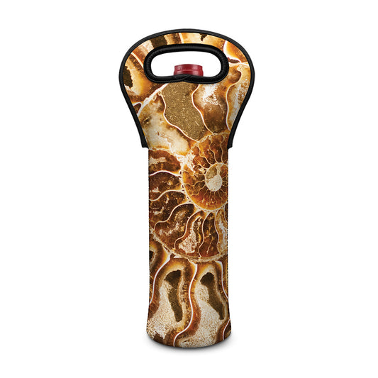 Ammonite Fossil Print Single Neoprene Wine Tote