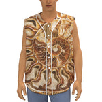 Ammonite Fossil Print Sleeveless Baseball Jersey