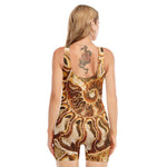 Ammonite Fossil Print Sleeveless One Piece Swimsuit