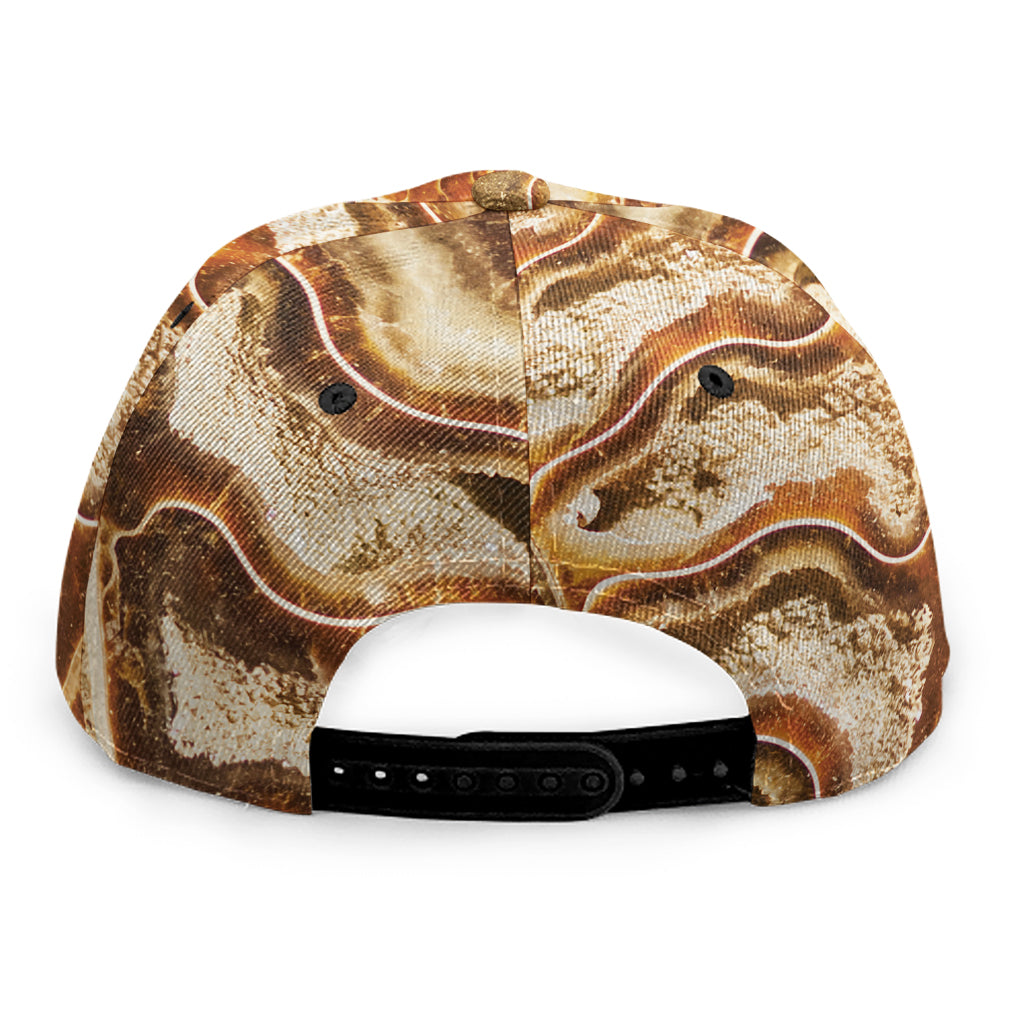 Ammonite Fossil Print Snapback Cap