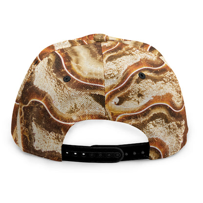 Ammonite Fossil Print Snapback Cap