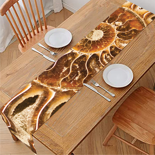 Ammonite Fossil Print Table Runner