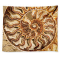 Ammonite Fossil Print Tapestry