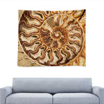 Ammonite Fossil Print Tapestry