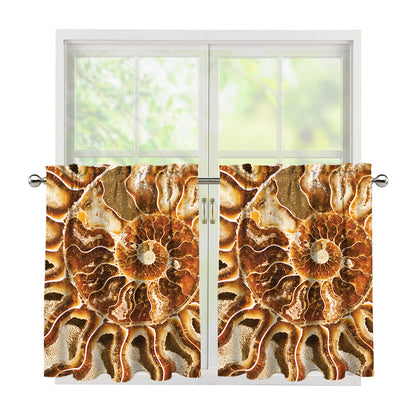 Ammonite Fossil Print Tier Curtains
