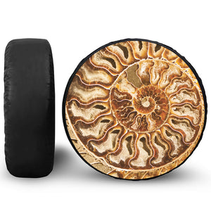 Ammonite Fossil Print Tire Cover