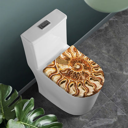 Ammonite Fossil Print Toilet Lid Cover