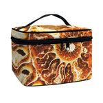 Ammonite Fossil Print Travel Makeup Bag