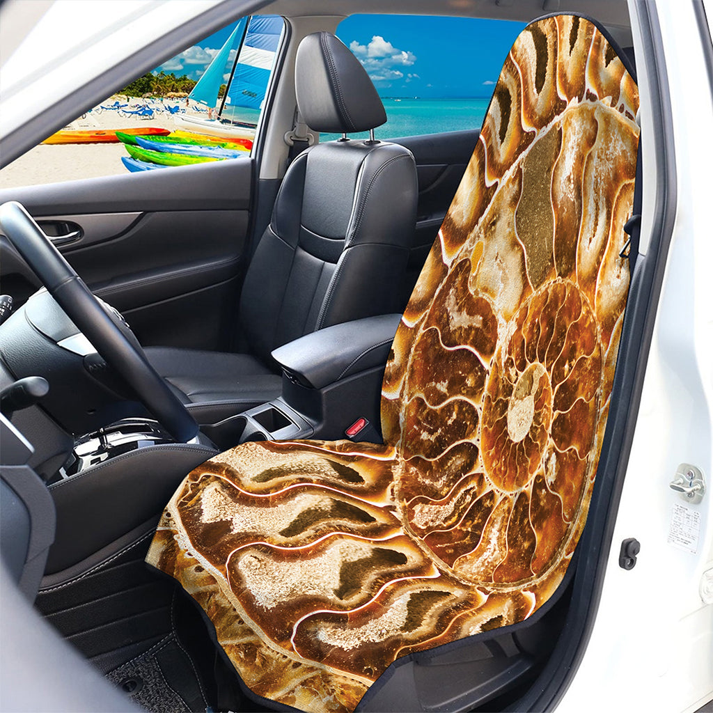 Ammonite Fossil Print Waterproof Car Seat Cover