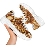 Ammonite Fossil Print White Chunky Shoes