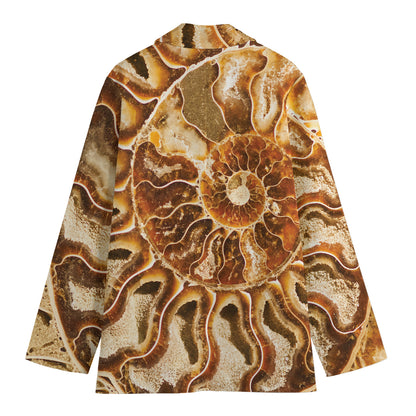 Ammonite Fossil Print Women's Blazer