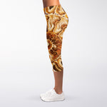 Ammonite Fossil Print Women's Capri Leggings