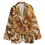 Ammonite Fossil Print Women's Cotton Blazer