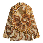 Ammonite Fossil Print Women's Cotton Blazer