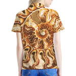 Ammonite Fossil Print Women's Polo Shirt