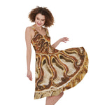 Ammonite Fossil Print Women's Sleeveless Dress