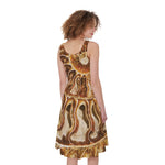 Ammonite Fossil Print Women's Sleeveless Dress