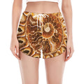 Ammonite Fossil Print Women's Split Running Shorts