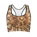 Ammonite Fossil Print Women's Sports Bra